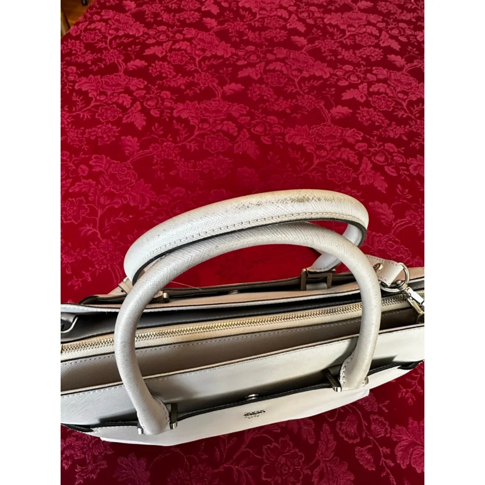 MCM Light Gray/Lavender Leather Satchel w/ Crossbody Strap - Picture 12 of 12